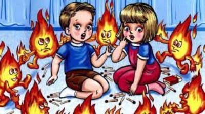 Детская шалость с огнем – причина пожара